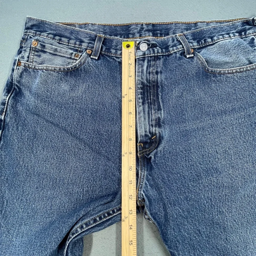 Levi's Blue 505 Regular Fit Straight Leg Jeans Mens 40x32